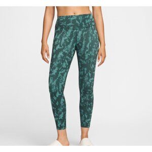 Nike High Waisted 7/8 Leggings Womens XS Green Printed Activewear Performance